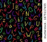 crayon alphabet pattern.... | Shutterstock .eps vector #1875117655