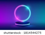 empty neon stage for product... | Shutterstock .eps vector #1814544275