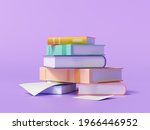 3d Render Stack Of Books And...