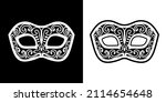 carnival mask icon black and... | Shutterstock .eps vector #2114654648
