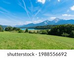 Breathtaking view of the Austrian Alps surrounding Faaker See near Drobollach, Carinthia, Austria