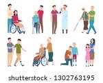 people with disabilities and... | Shutterstock .eps vector #1302763195
