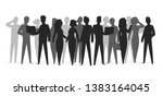 crowd silhouette. people group... | Shutterstock .eps vector #1383164045