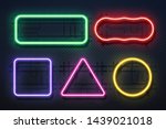 neon light frame. retro banner... | Shutterstock . vector #1439021018