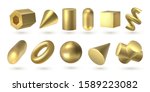 golden geometric shapes.... | Shutterstock .eps vector #1589223082