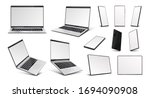realistic gadgets. laptop ... | Shutterstock .eps vector #1694090908