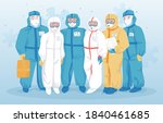 doctors protective suits.... | Shutterstock .eps vector #1840461685
