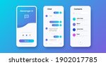 chat app. smartphone messenger. ... | Shutterstock .eps vector #1902017785