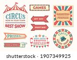 circus vintage banner. carnival ... | Shutterstock .eps vector #1907349925