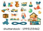 cartoon toys. babies objects... | Shutterstock .eps vector #1995155462