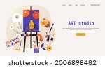 painting easel landing page.... | Shutterstock .eps vector #2006898482