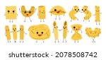 doodle pasta characters. cute... | Shutterstock .eps vector #2078508742