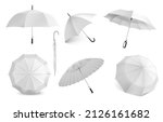 realistic white umbrella.... | Shutterstock .eps vector #2126161682