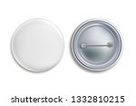 pin badges. white round blank... | Shutterstock . vector #1332810215