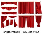 Red Curtains. Set Realistic...