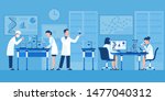 scientists characters. chemists ... | Shutterstock .eps vector #1477040312