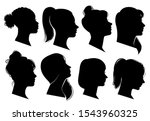 woman heads in profile.... | Shutterstock .eps vector #1543960325