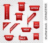 red ribbon labels. big sale ... | Shutterstock .eps vector #1544655905