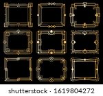 art deco frames. gold deco... | Shutterstock . vector #1619804272