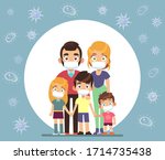 family face masks. parents and... | Shutterstock .eps vector #1714735438