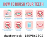 how to brush teeth. correct... | Shutterstock .eps vector #1809861502