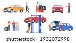 car service workers. people in... | Shutterstock .eps vector #1932072998