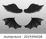 realistic black wings. pair of...