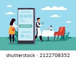 mobile booking  reservation of... | Shutterstock .eps vector #2122708352