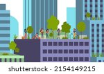 gardening in city. urban... | Shutterstock .eps vector #2154149215