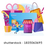 online shopping. loyalty... | Shutterstock .eps vector #1835063695