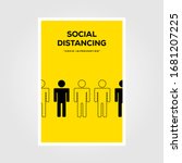 social distancing sign line art ... | Shutterstock .eps vector #1681207225