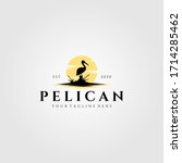 Pelican Bird Logo Vintage With...