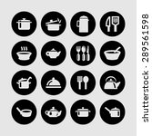 dishes icon set | Shutterstock .eps vector #289561598