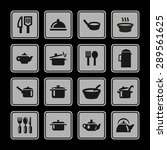 dishes icon set | Shutterstock .eps vector #289561625
