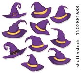 set of halloween hat vector... | Shutterstock .eps vector #1502881688