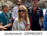 Small photo of MONTE CARLO, MONACO - May 28, 2023: Kylie Minogue at round 07 of the 2023 FIA Formula 1 championship taking place at the Circuit de Monaco in Monte Carlo Monaco