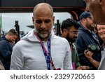Small photo of SILVERSTONE, UNITED KINGDOM - July 09, 2023: Pep Guardiola at round 11 of the 2023 FIA Formula 1 championship taking place at the Silverstone Circuit in Silverstone United Kingdom