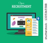 computer with open recruitment... | Shutterstock .eps vector #1335365588