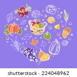 vegetables  fruits and plants... | Shutterstock .eps vector #224048962