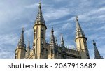 Spire of the church in the...