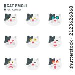 cat emoji flat icon set. | Shutterstock .eps vector #2123626868