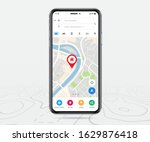 mobile map gps  smartphone map... | Shutterstock .eps vector #1629876418