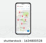 map gps navigation app ux ui... | Shutterstock .eps vector #1634800528