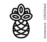 outline pineapple icon vector... | Shutterstock .eps vector #1250255662