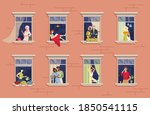 neighbors in window.... | Shutterstock .eps vector #1850541115