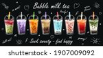 Bubble milk tea Special Promotions design, Boba milk tea, Pearl milk tea. Design template. illustration with slogan