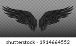 realistic black wings. pair of... | Shutterstock .eps vector #1914664552