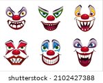 creepy clown faces. isolated on ... | Shutterstock .eps vector #2102427388