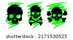 set of black skull with crossed ... | Shutterstock .eps vector #2171530525