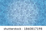 blue leaves on a light blue... | Shutterstock .eps vector #1860817198